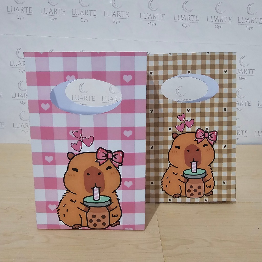 Sacolinhas Personalizadas Boca de Palhaço P Capivara Cute| Lembrancinha Festa Infantil Decoração em Oferta na Shopee