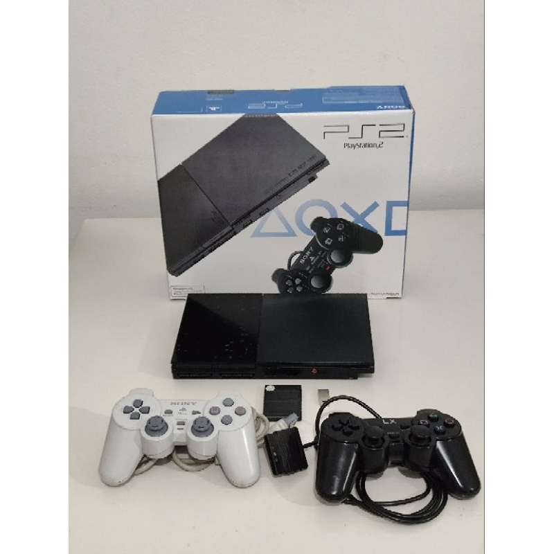 PlayStation 2 Slim SCPH-90001+ Caixa + 2 Controles + Memory Card com OPL +Pendrive com Jogos- Ótimo Estado