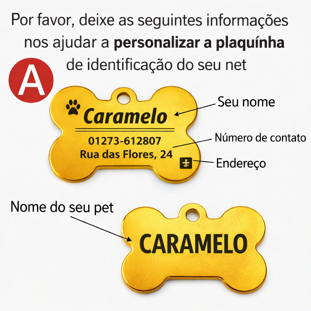 PLACA DE ACRILICO DE IDENTIFICAÇÃO PARA SEU PET, PERSONALIZAMOS COM NOME, ENDERECO, CONTATO, PEÇA SEU AGORA