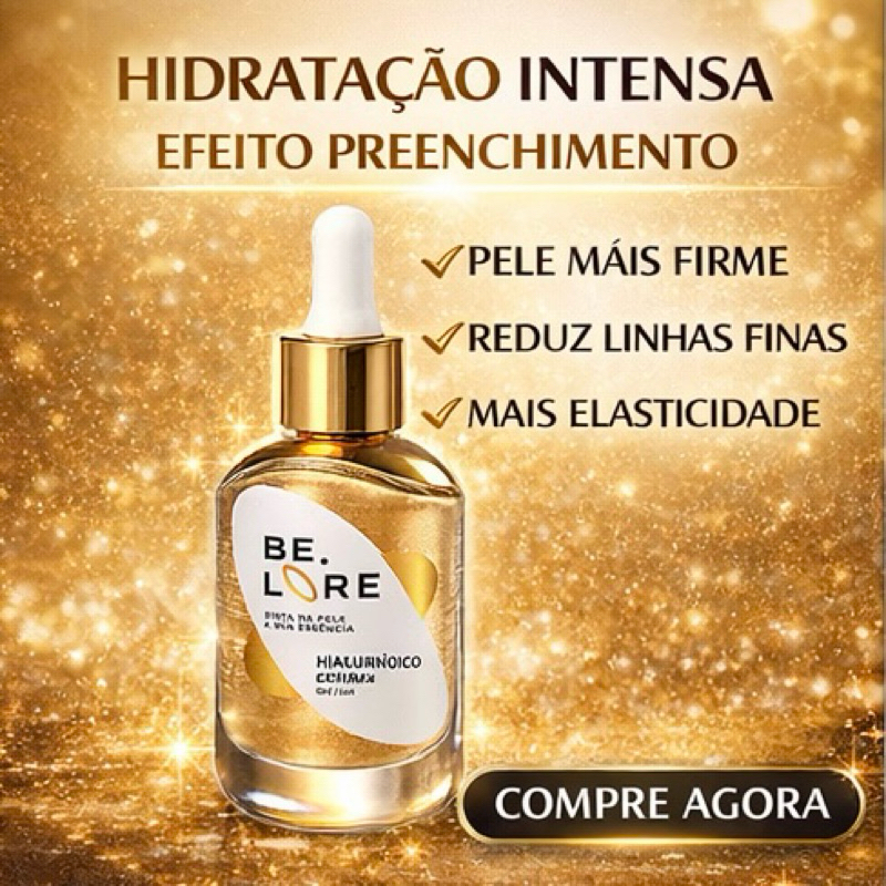 Ácido Hialurônico 20% + Colágeno Sérum Facial | Efeito Lifting + Hidratação Intensa + Anti Rugas Be.Lore