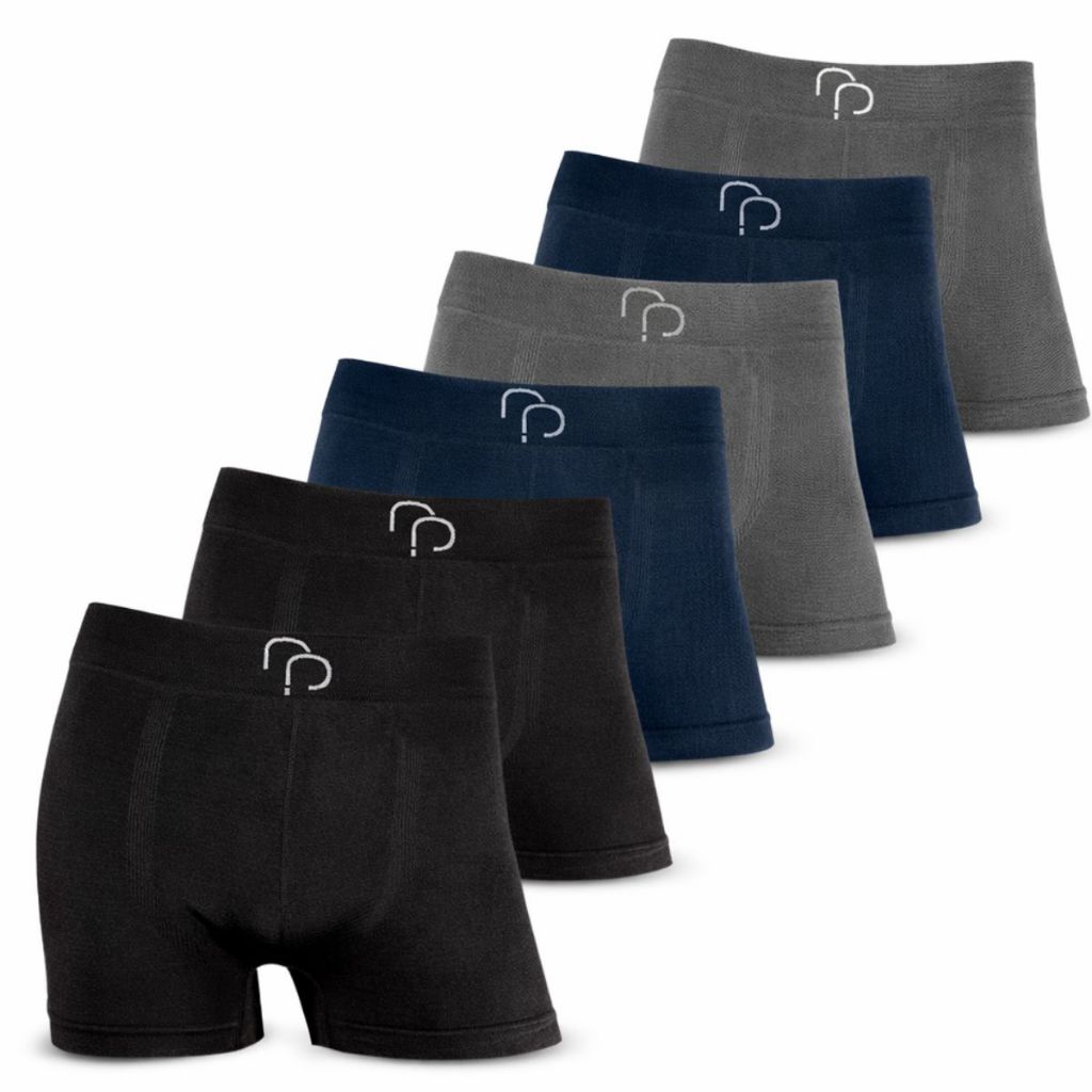 Kit 6 Cuecas Boxer Rafa Parize RP Poliéster Masculina Sem Costura Cueca Box Pacote Adulto Confortável Macia Original em Oferta na Shopee