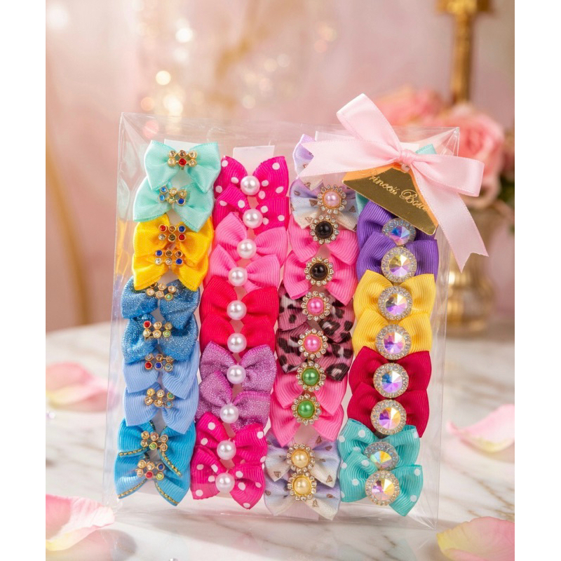 20/30/40 laços MINI com 2,5cm fita n.2 variados e coloridos banho e tosa Pet pequeno