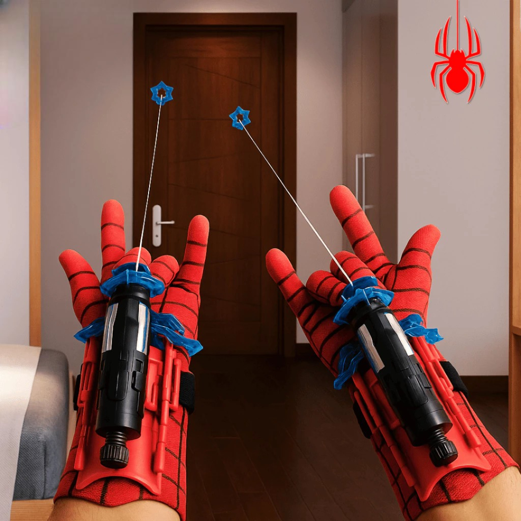 Kit 1/2/3/4 Luva Homem Aranha Lança Teia Dardos Com Ventosa, Cordinha Brinquedo De Menino Spider Man