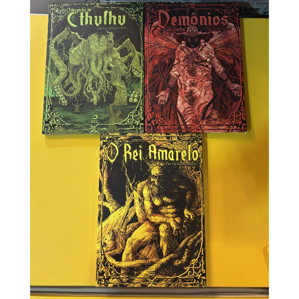 kit 3 hqs o despertar de cthulhu + rei amarelo + demônios da goetia