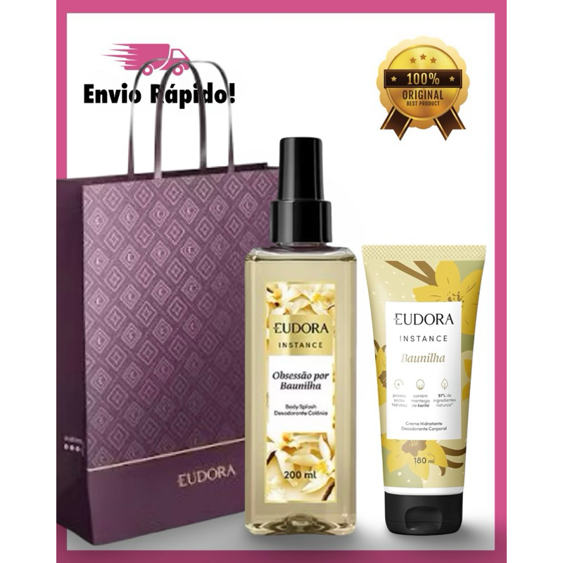 ✨ 💝Combo Instance Creme Corporal 180gr + Spray Perfumado 200ml, Acompanha Sacola. em Oferta na Shopee