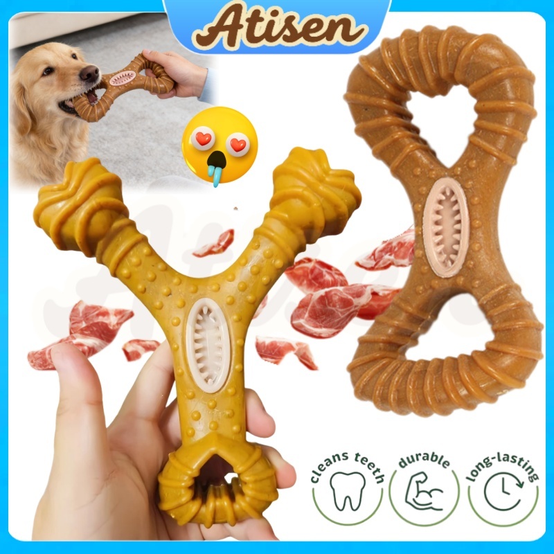 Brinquedo de Mastigar para Grandes Cachorro Limpeza Dental Moagem Resistente e Sabor Bacon Atisen em Oferta na Shopee