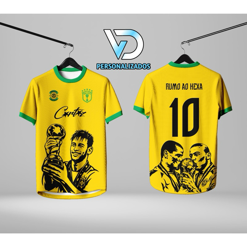 Camiseta dryfit Brasil Rumo ao Hexa Seleção Brasileira BR