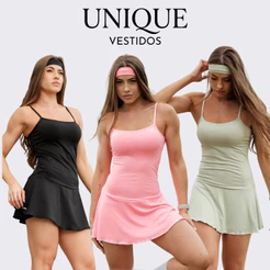 Vestido Saia Beach Tennis Academia Zero Transparência + Tiara Unique 2026 AQN SPORT