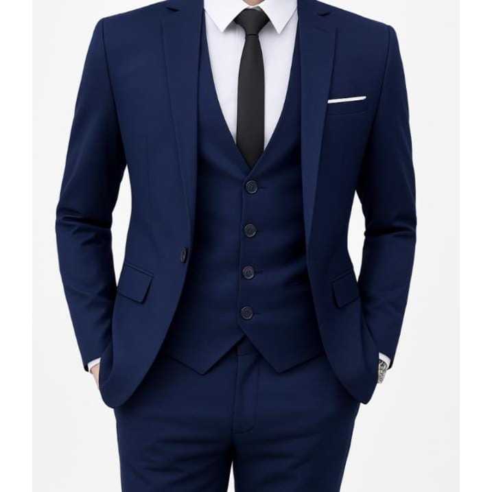 Terno Social Masculino Completo Azul Marinho Euro - Corte Italiano Slim Fit 2026