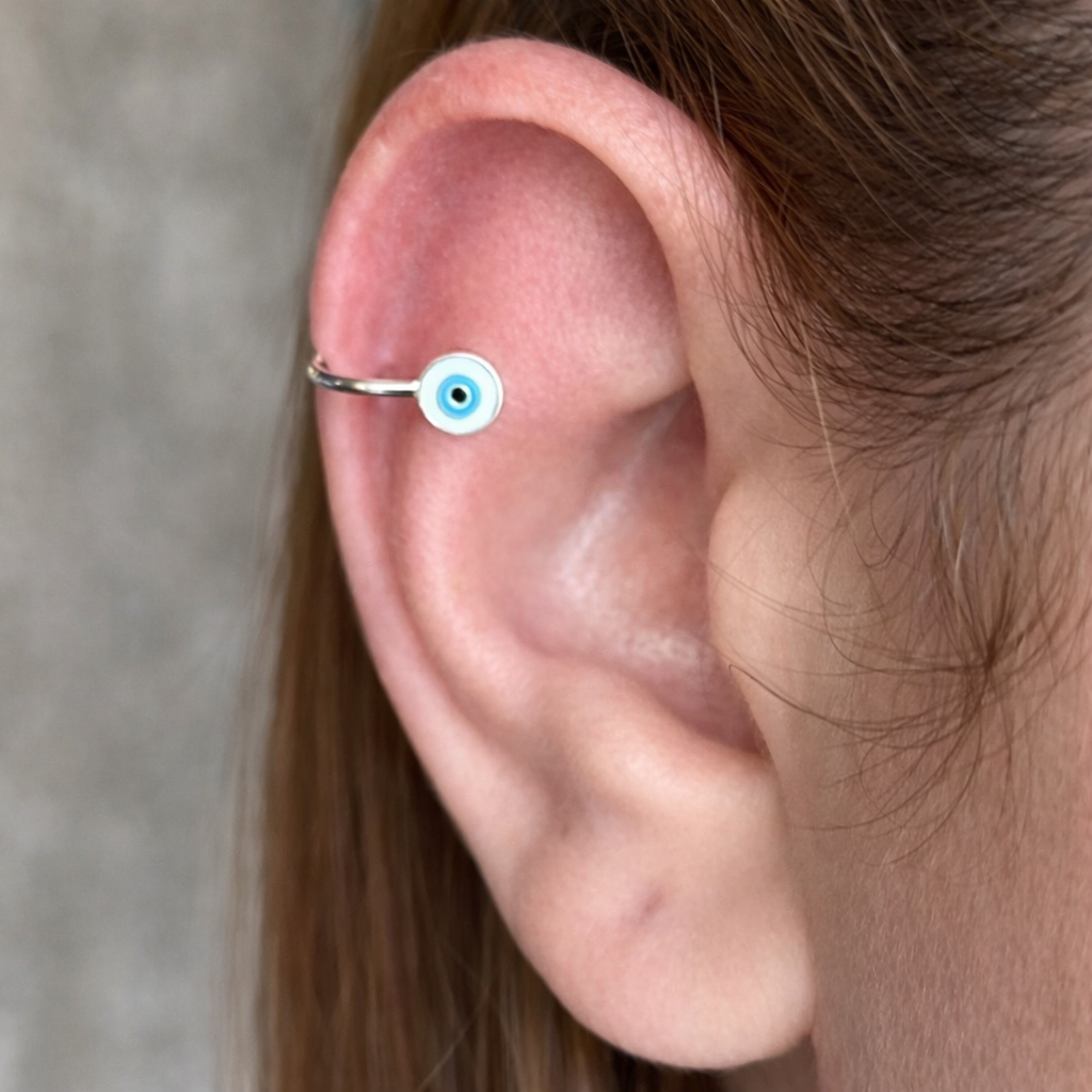 Piercing Fake de Prata 925 Olho Grego