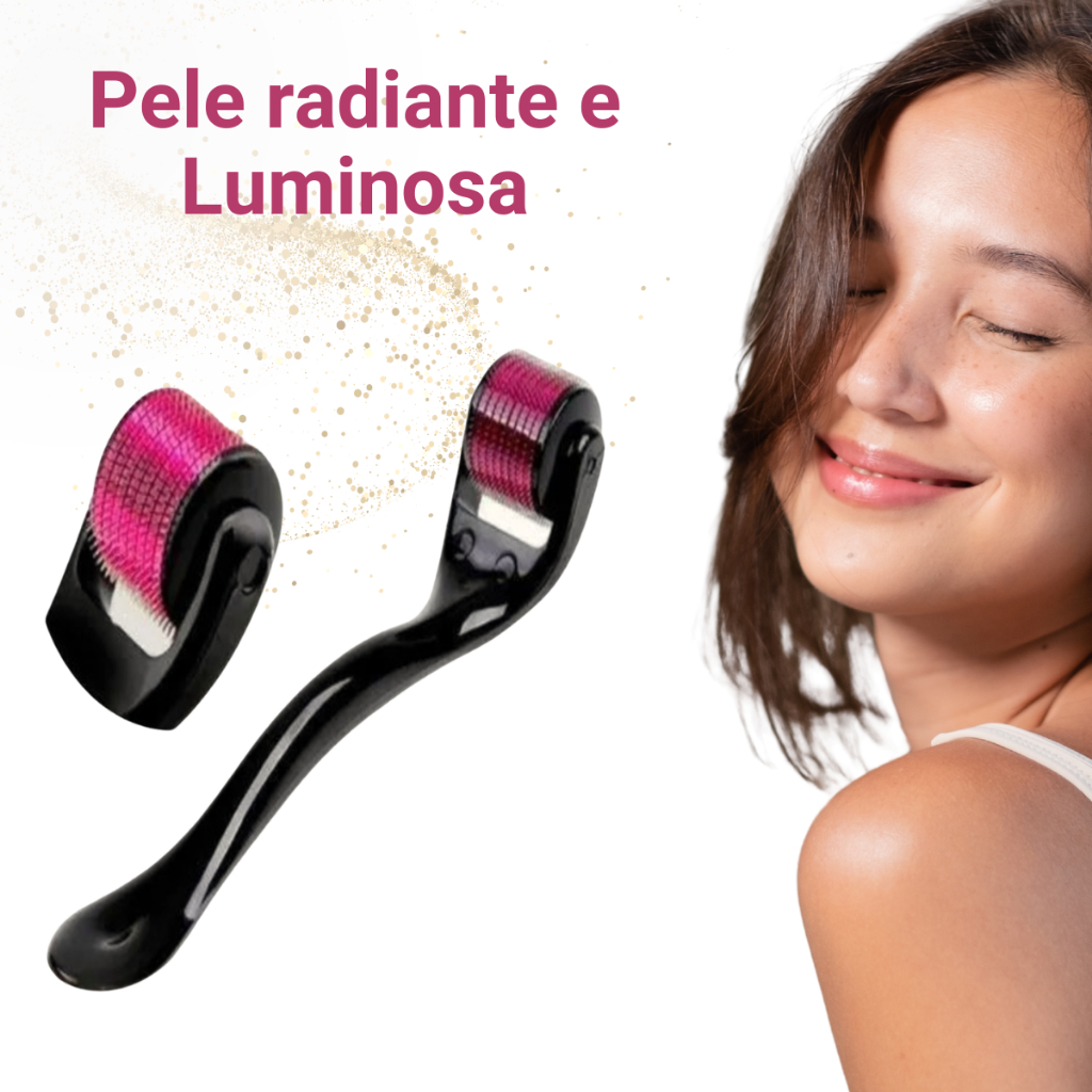 "Dermaroller 1.0mm Microagulhamento Barba Cabelo Crescimento Calvície Estrias Acne"