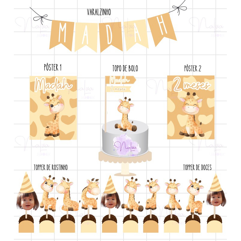 Kit só um bolinho - Girafinha/Girafa