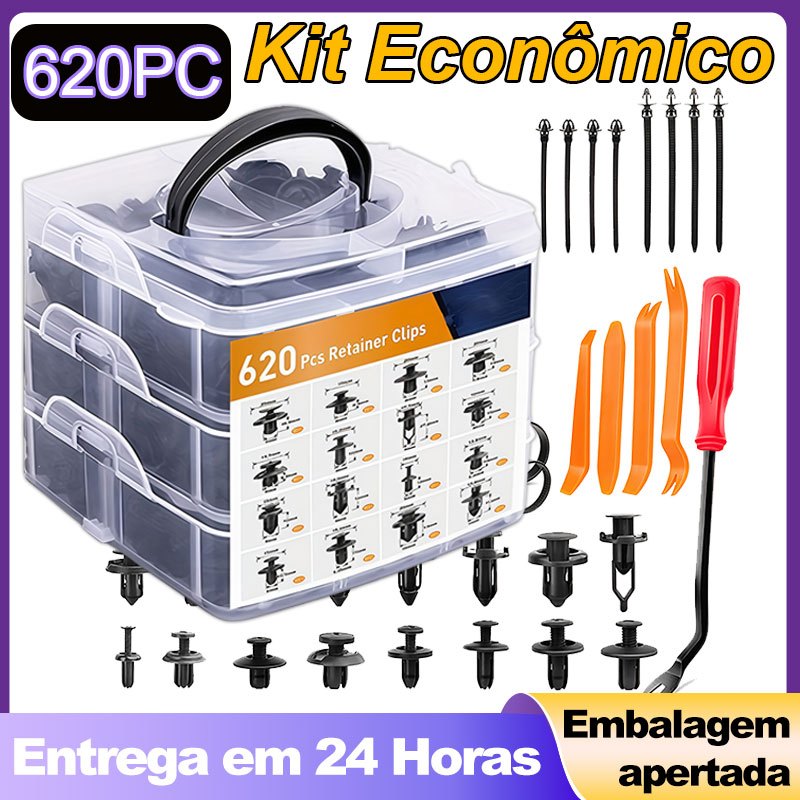 Kit 620 Presilhas Fixadoras Plásticas | Econômico Para Fixação de Parafusos e Cabos