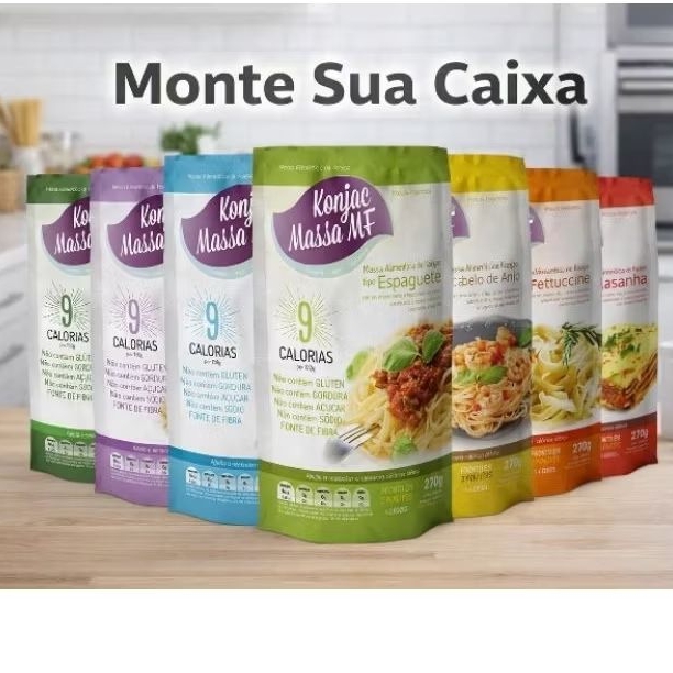 Kit Konjac Massas - Tipo  Macarrão Para Dieta em Oferta na Shopee