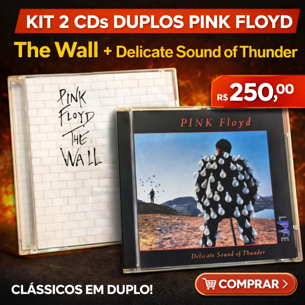 KIT 2 CDs DUPLOS PINK FLOYD – EDIÇÕES JAPONESAS - The Wall - Delicate Sound of Thunder