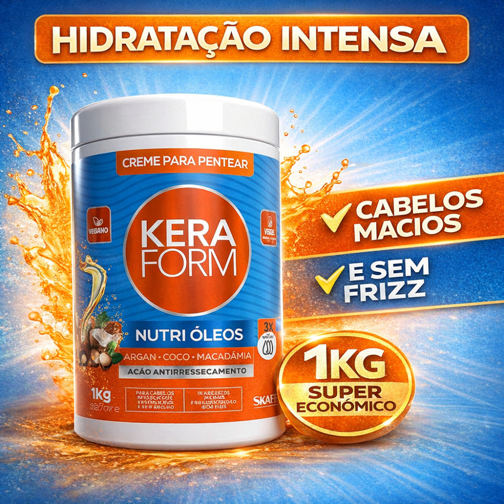 Creme Para Pentear Keraform Nutri Óleos Skafe 1kg Nutrição Hidratação Capilar em Oferta na Shopee