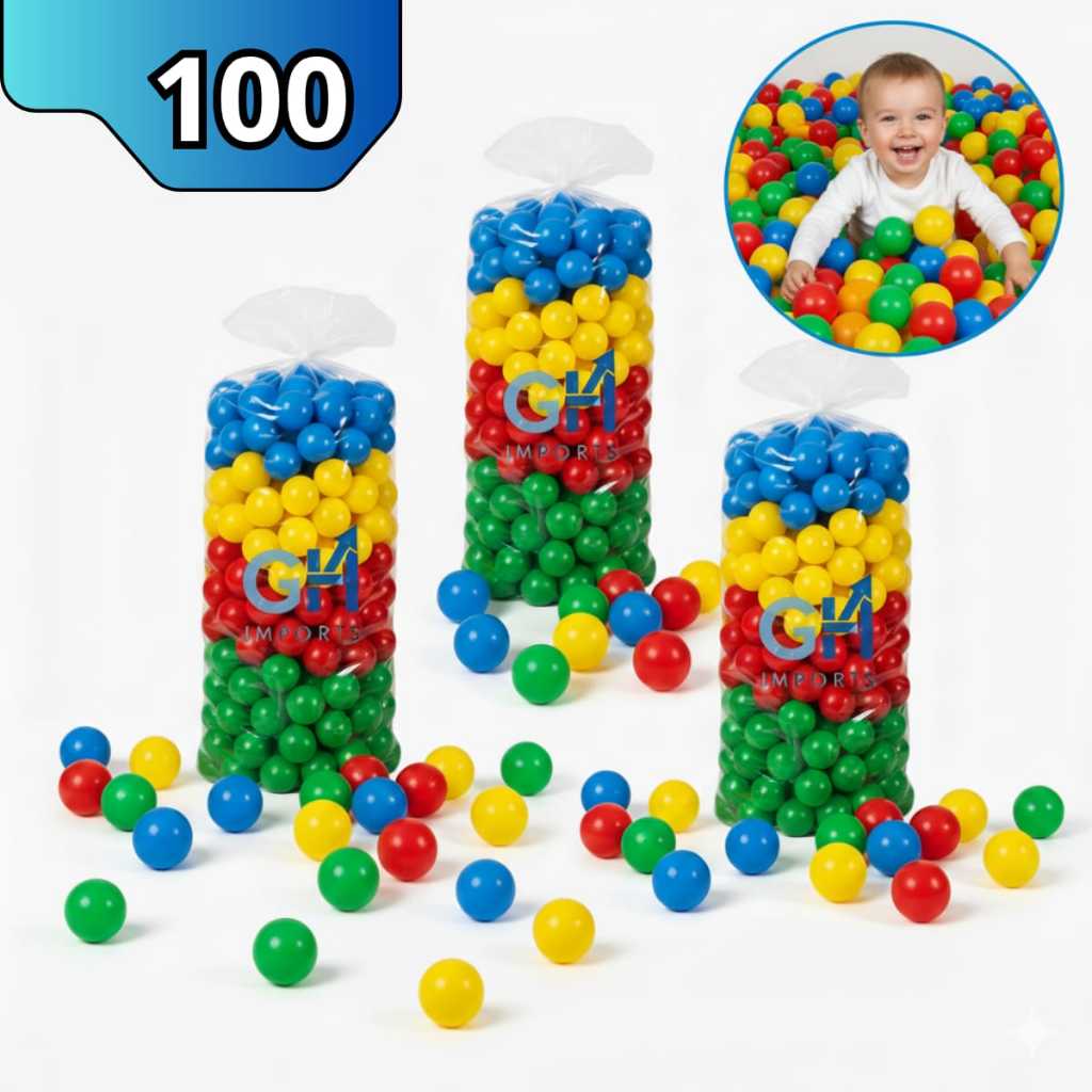 Bolinhas Piscina até 100 Unidades coloridas 76mm Melhor Material Não Amassa Envio rápido