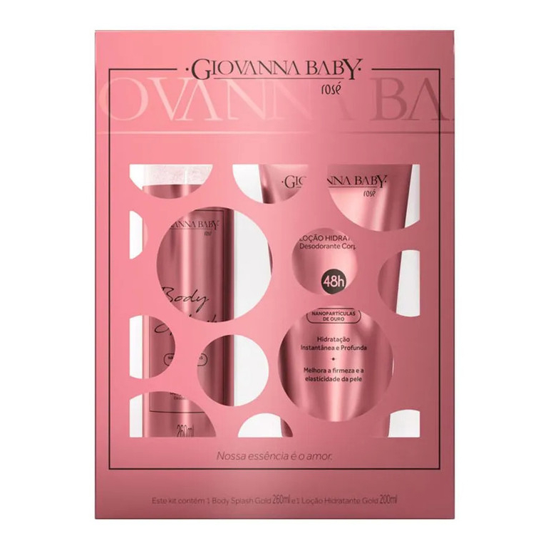 Kit Body Splash 260ml + Loção Hidratante 200ml Giovanna Baby Rosé em Oferta na Shopee