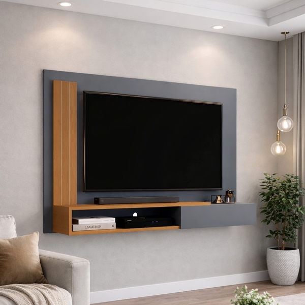 Painel Para Tv Até 50 Polegadas Match Cor Onix / Nature - Comprar Moveis em Casa
