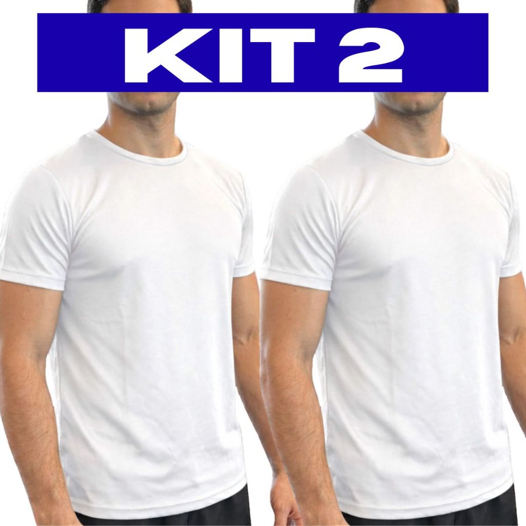 Kit 2 Camisetas Lisas 100% Poliéster Sublimação Silkscreen Básicas Uniformes Atacado