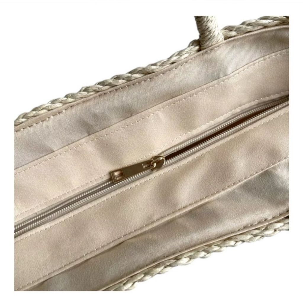 Bolsa de palha com borla, bolsa de ombro, bolsa de praia