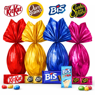 Kit Ovo de Páscoa 250g - Kit Kat / Sonho de Valsa / Ouro Branco / BIS - Chocolate ao Leite em Oferta na Shopee