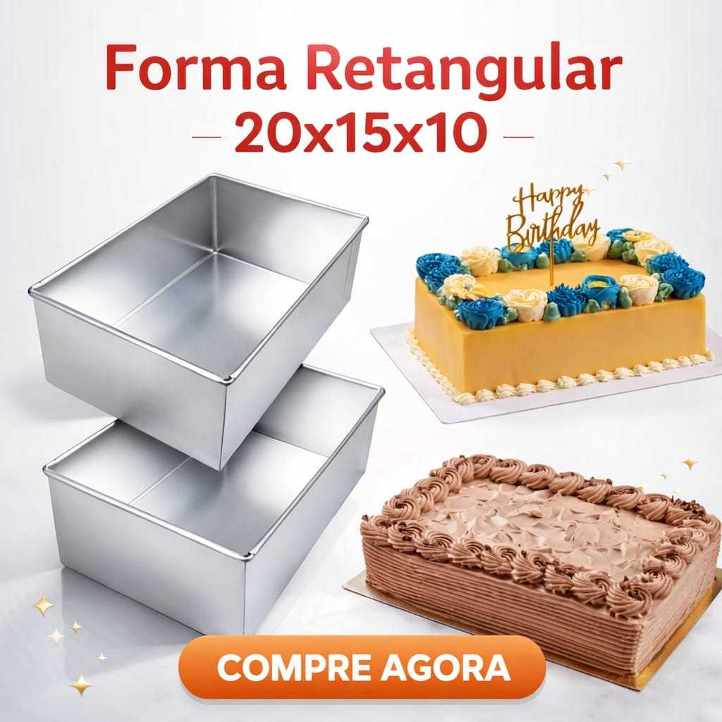 Forma Retangular Alta 20x15x10 Formas para Bolo Assadeira de Alumínio Formas Fatia Perfeita em Oferta na Shopee