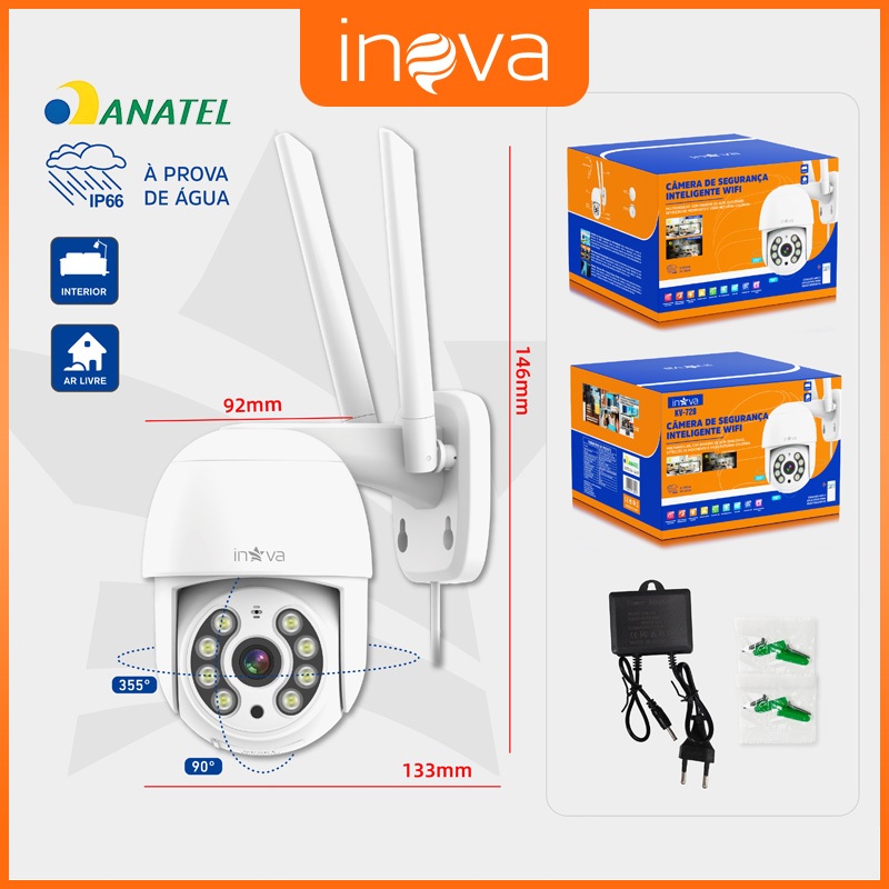 INOVA Câmera Externa Ip A Prova D'água IP66- Infravermelho Alarme Wifi Hd Sensor De Movimento 1080p em Oferta na Shopee