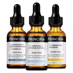 Principia Kit Antissinais Trio c/ Peptídeos PM-10 + Emulsão Granactive Retinóide GR-2 + Sérum Hialurônico AH-2