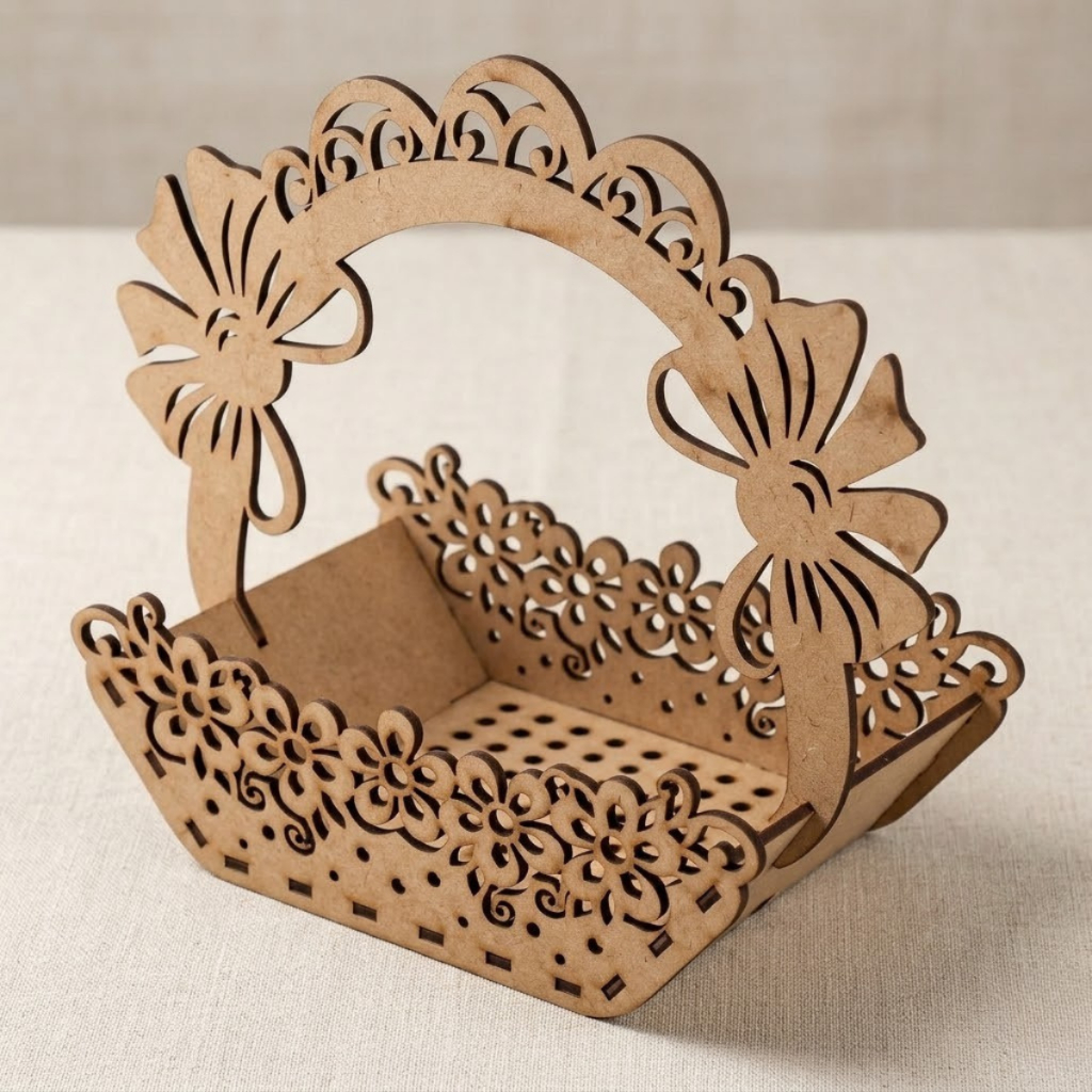 Kit 2 Cestos Caixote Em Mdf Decoração Páscoa Coelho