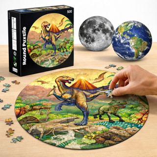Quebra Cabeças 1000 peças Dinossauro Lua Planeta Divididos Por Setor brinquedo Educativo