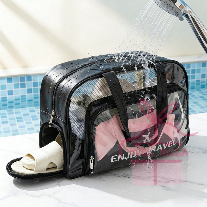 Bolsa de Natação Impermeável Transparente em PVC - Bolsa de Mão e Ombro para Viagem bolsa paraia em Oferta na Shopee