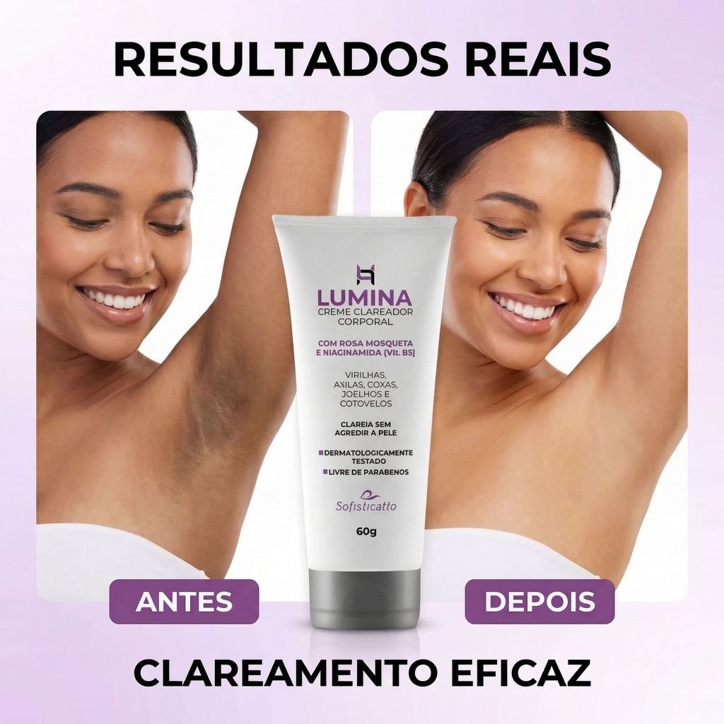 Clareador de Axila Virilha Joelhos e Cotovelos Creme Lumina - Sofisticatto