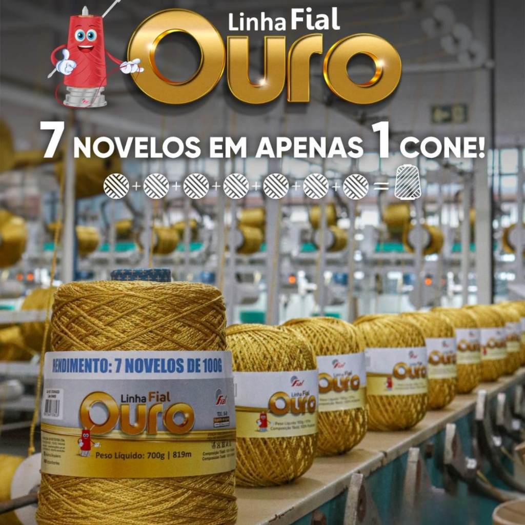 Linha Fial Ouro 819m/700g - Dourado , Tricô, Crochê, Artesanato LANÇAMENTO em Oferta na Shopee