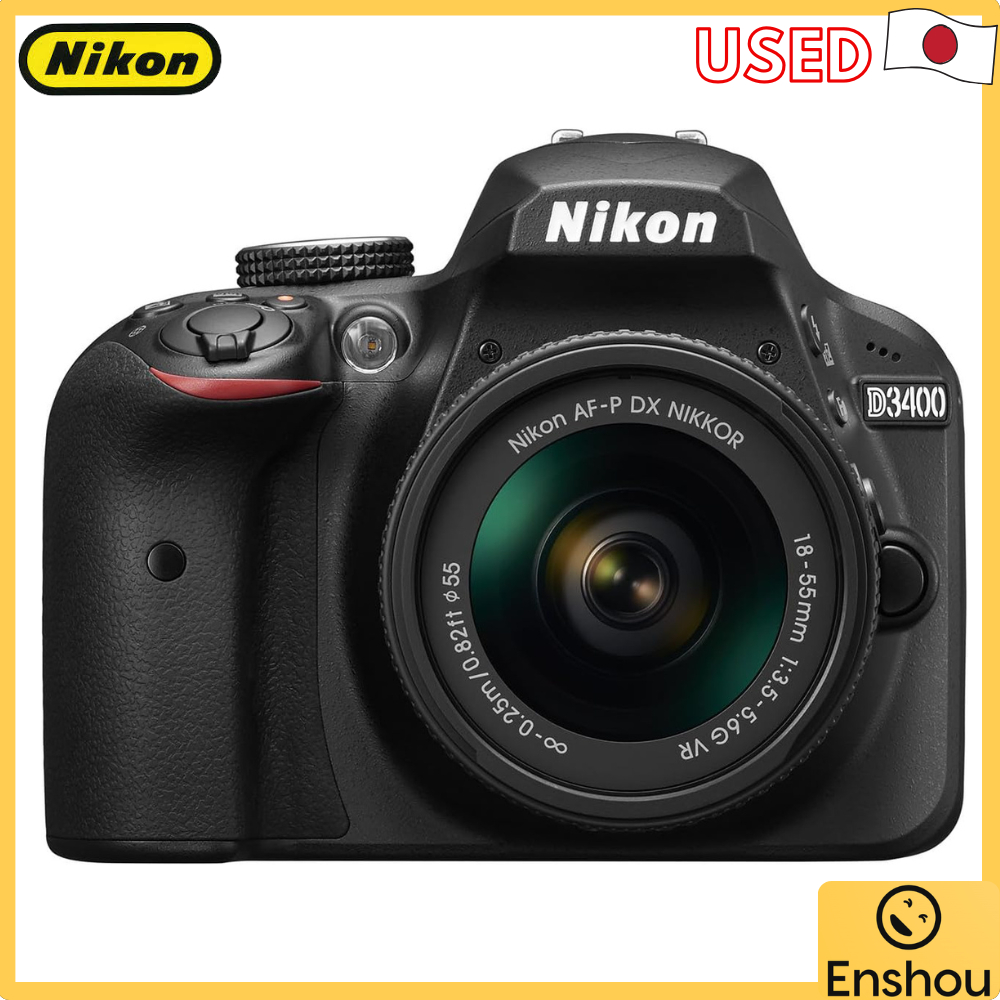 Do Japão [USADO]Nikon Digital SLR Camera D3400 AF-P 18-55 VR Lens Kit Black D3400LKBK