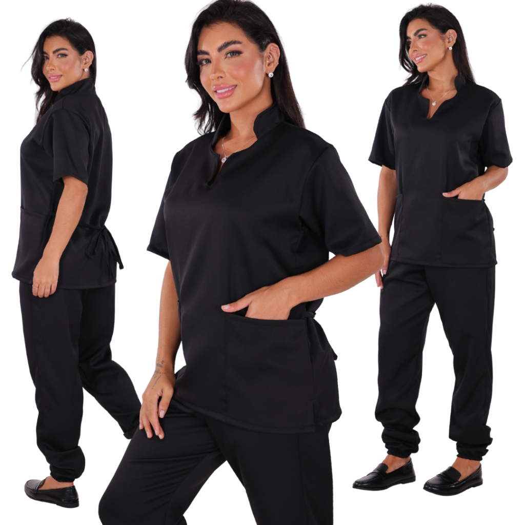 Pijama Cirúrgico Feminino Gabardine Confortável Várias Cores