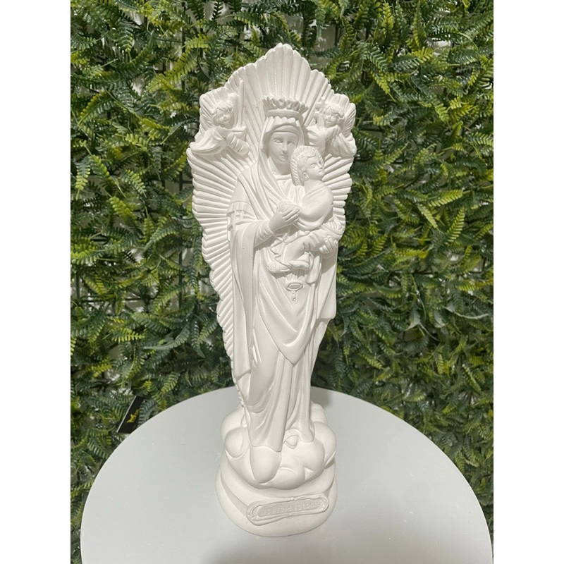 Imagem De Nossa Senhora Perpétuo Socorro 30cm - Em Gesso Cru - Acabamento Impecável