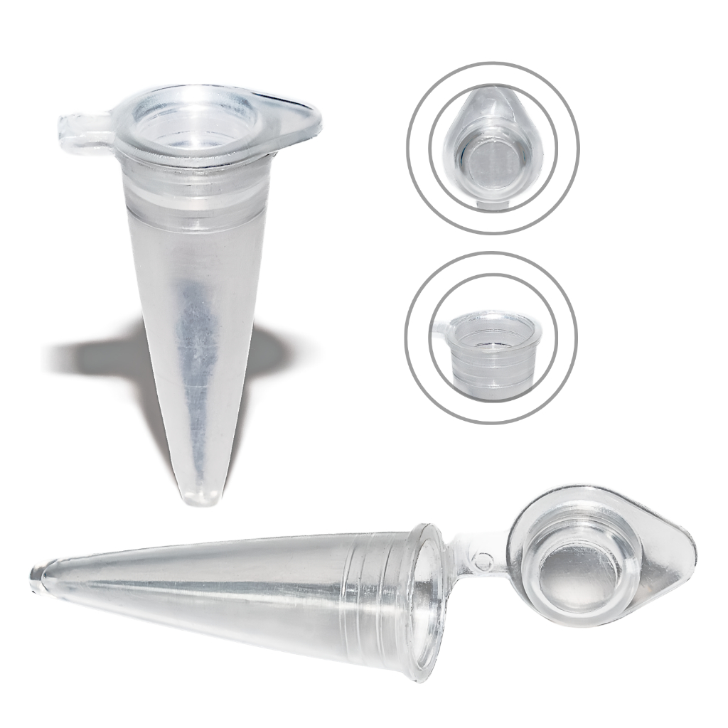 1000 Microtubo Miraplus 0,65ml Interno e Externo Cor Neutro Pino Capsula Com Tampa de Pressão