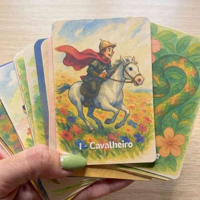 Baralho De Tarô Cigano Lenormand Aquarela Fantasia Artesanal