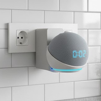 Suporte para Alexa Echo Dot 4 e 5 Amazon de Tomada l Sem bagunga, casa organizada