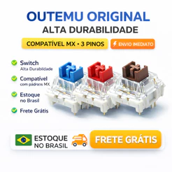 Switch Outemu Para Teclado Mecânico 3 Pinos - Azul - Marrom - Vermelho - Linear - Tátil - Hot Swap Anti-Poeira