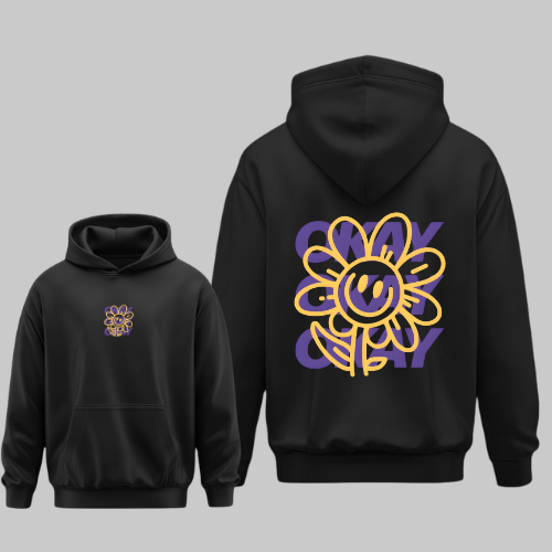 MOLETOM CANGURU CAPUZ ESTILOSO FEMININO UNISSEX BLUSA DE FRIO 100% ALGODÃO OKAY OKAY ESTREEWEAR
