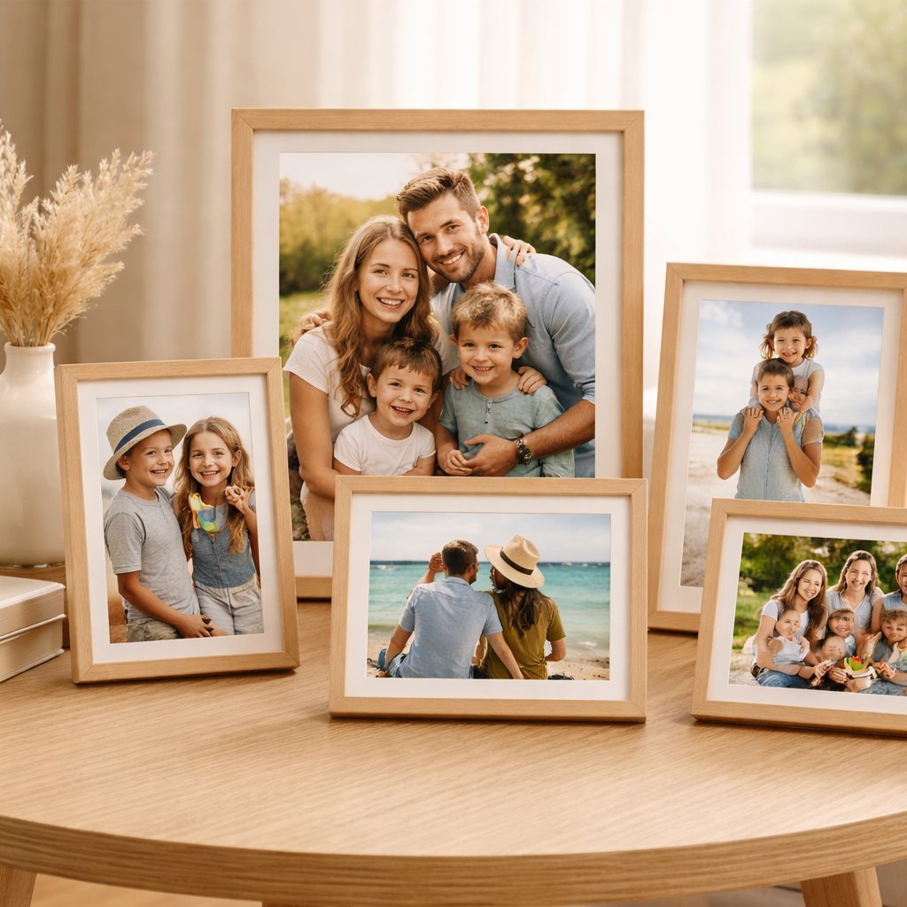 Kit 5 Porta Retratos 15x21cm A5 Com Vidro e Suporte Decorativo Para Fotos