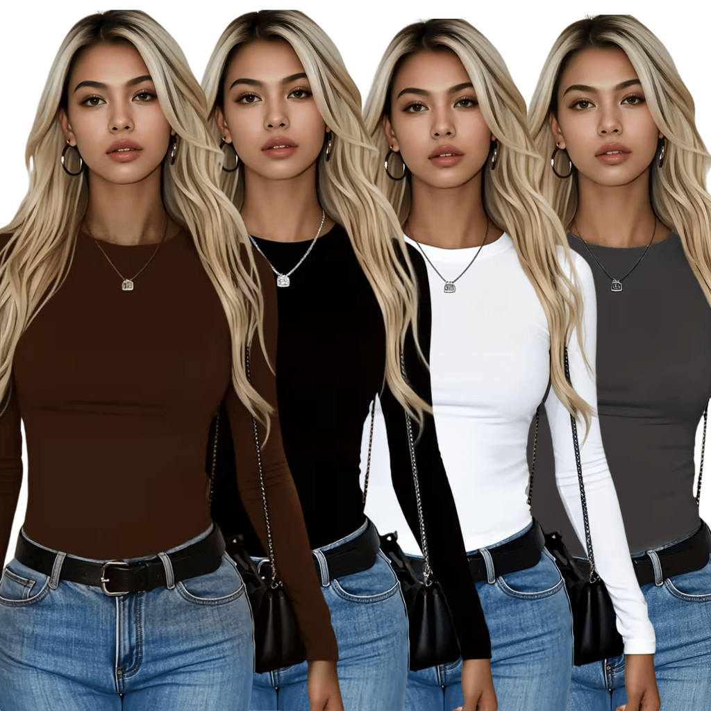 Kit 2 Camisas Térmica Feminina Proteção Uv 50+ Segunda Pele Camiseta Blusa Fria Academia Manga Longa — imagem 2 de 2