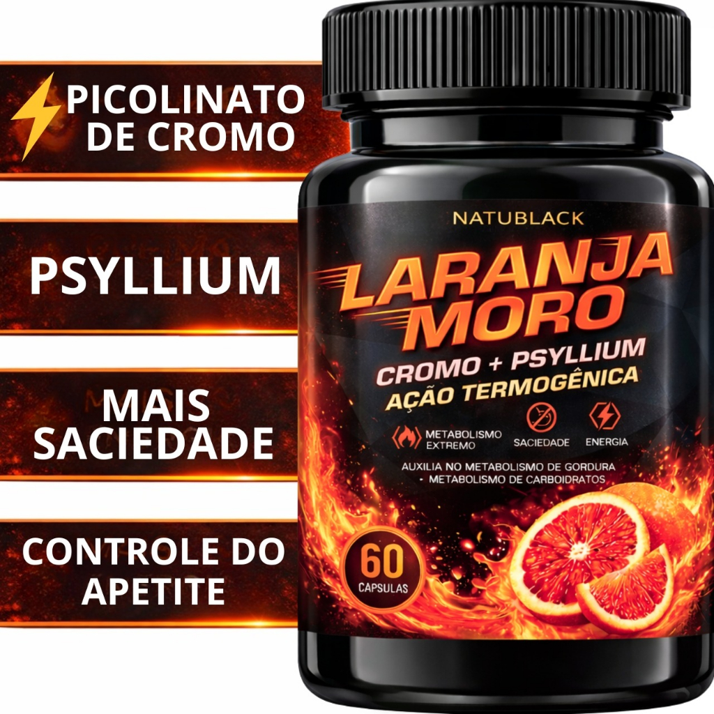 Laranja Moro Puro + Cromo + Psyllium Ação Termogênica ORIGINAL - TESTADO E APROVADO em Oferta na Shopee