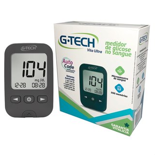 KIT MEDIDOR DE GLICOSE VITA G-TECH ULTRA 10 TIRAS + 10 LANCETAS E 1 LANCETADOR em Oferta na Shopee