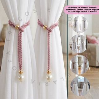 Kit 2 Prendedor De Cortina Enfeite Pérola Luxo Abraçadeira De Cortina Organização Decoração em Oferta na Shopee