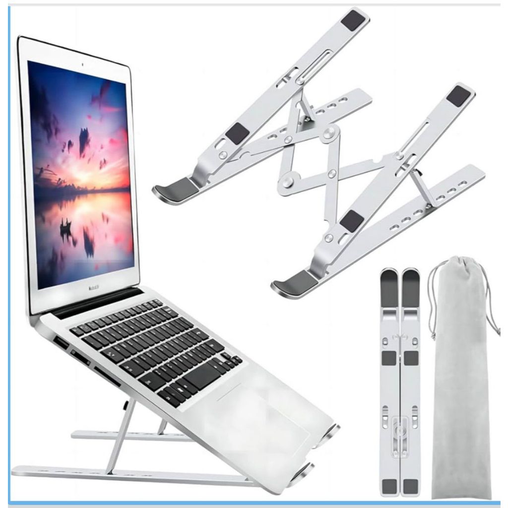 Suporte para Notebook em Alumínio Ergonômico | Base Elevada Antiderrapante Universal