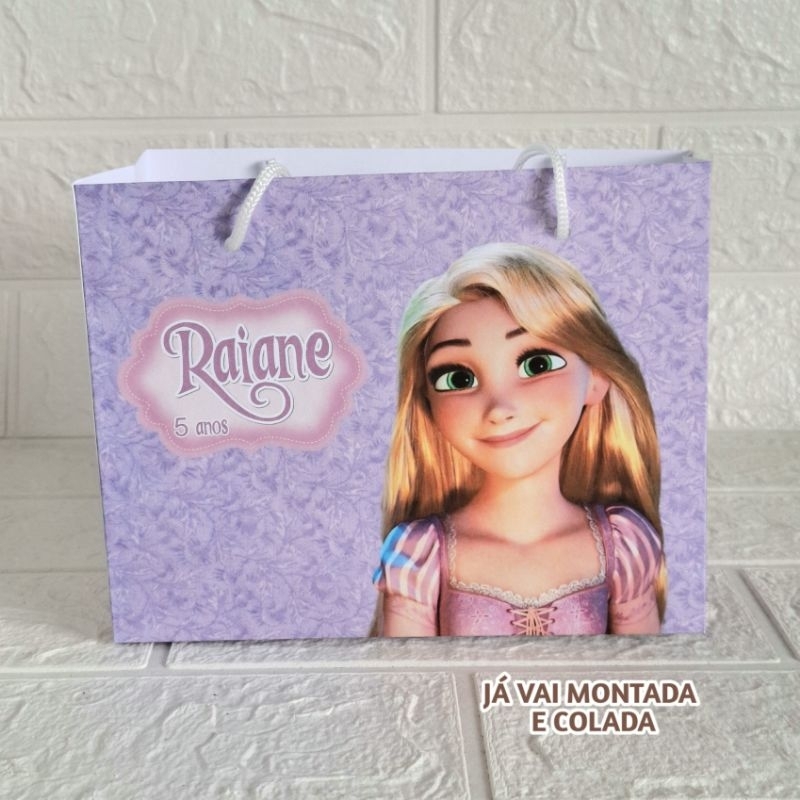 Sacolinha Personalizada Rapunzel Sacola Personalizada Enrolados lembrancinha infantil