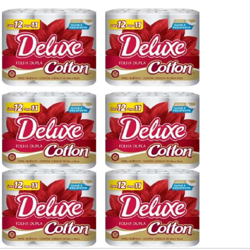 72 Rolos De Papel Higiénico Deluxe Cotton 20 M